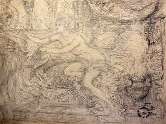 Armand Point (1860-1932) Odalisque 9.25 x 12.25in., unframed